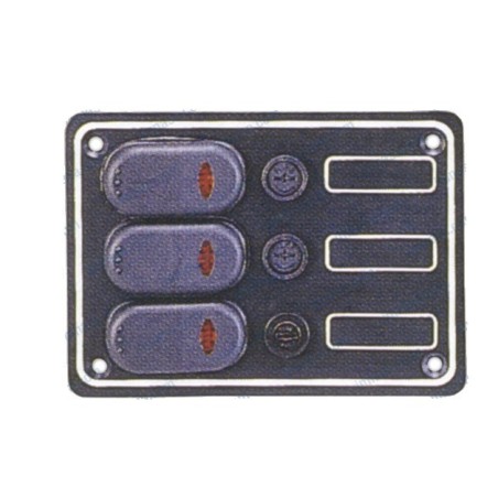 Panel interruptores aluminio negro