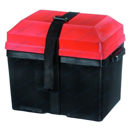 Caja batería PVC negra y tapa roja