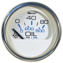 Reloj presión aceite 80 PSI Faria Chesapeake SS White