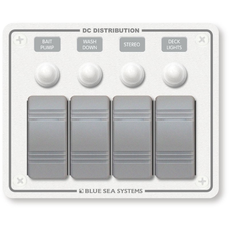 Panel 4 Interruptores IP65 Blanco Blue Sea Systems