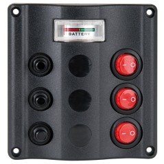 Panel 3 Interruptores + Indicador Bateria IP54 Osculati Wave