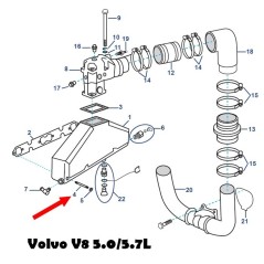 Perno 3852467 Volvo V8 5.0 - 5.7L