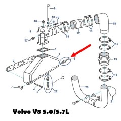 Racord drenaje 479956  Volvo V8 AQ-BB  (hasta1993)