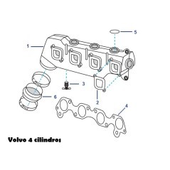 Sistema de escape Volvo 4 cilindros