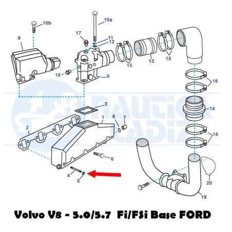 Tuerca 3853404  Volvo V8 5.0 - 5.8 (Ford)
