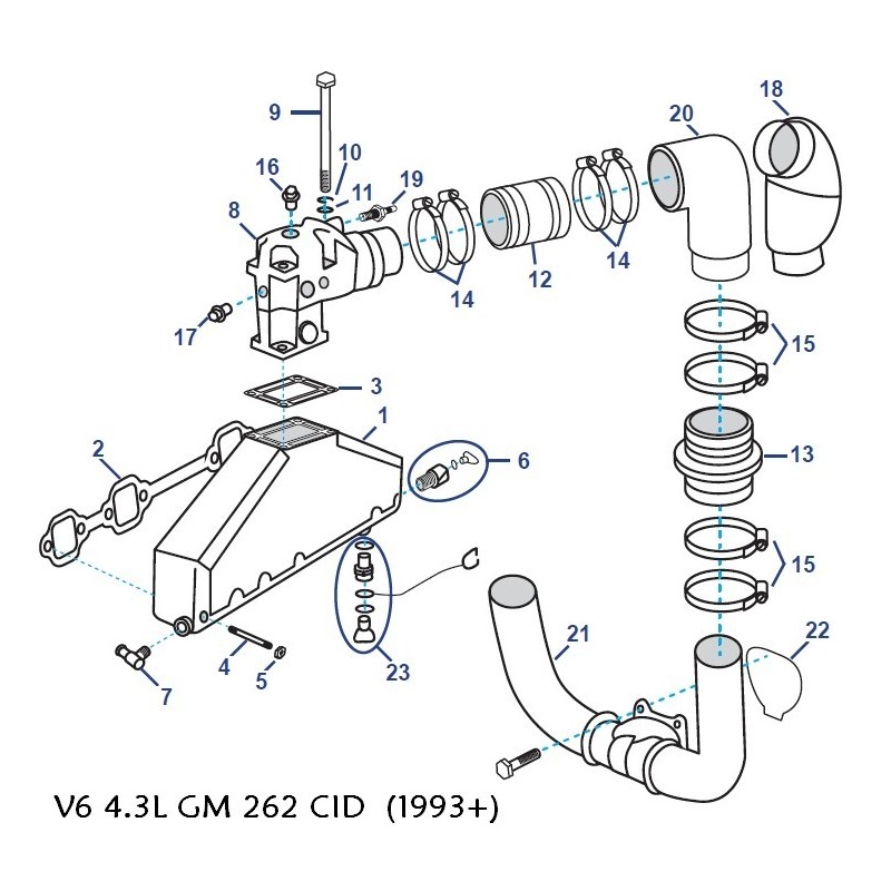 Sistema de escape Volvo V6 4.3L GM