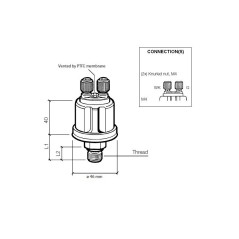 Sensor presión VDO 0-10 Bar 1/8 (2c) (con alarma)